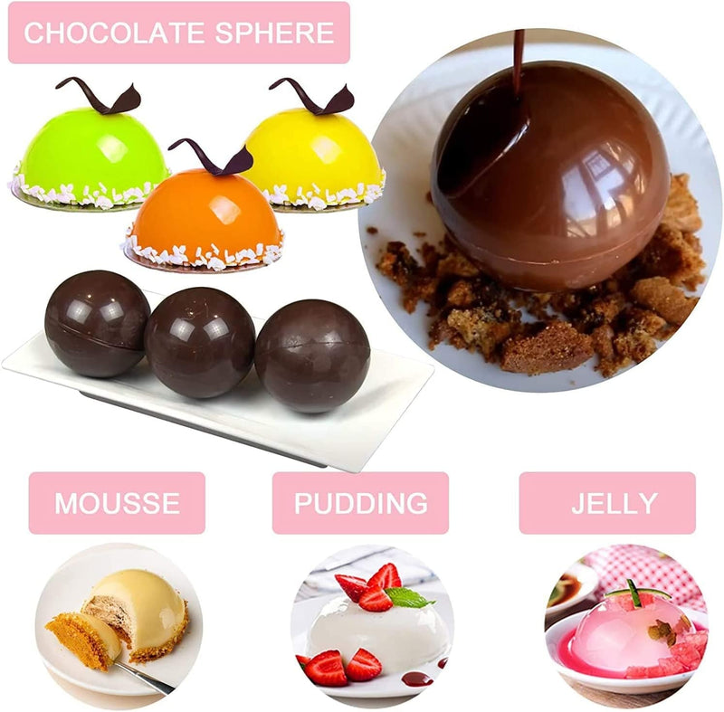 6 Holes Silicone Mold for Chocolate, Cake, Jelly, Pudding, Handmade Soap, BPA Free Cupcake Baking Pan (2Pcs) (3Pcs)