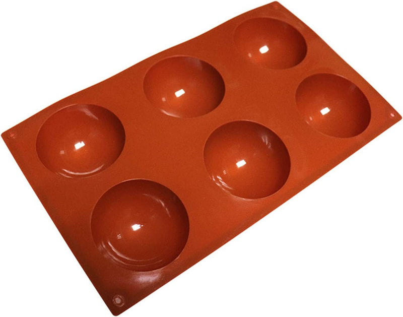 6 Holes Silicone Mold for Chocolate, Cake, Jelly, Pudding, Handmade Soap, round Shape Cupcake Baking Pan, Baking Mold for Dome Mousse - 2PACK Home & Garden > Kitchen & Dining > Cookware & Bakeware Ruri's   