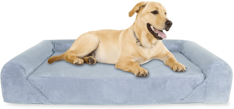 6-Inch Thick High Grade Orthopedic Memory Foam Sofa Dog Bed Easy to Wash Removable Cover with Anti-Slip Bottom. Free Waterproof Liner Included - Jumbo XL 56" X 40" for Large Dogs Animals & Pet Supplies > Pet Supplies > Dog Supplies > Dog Beds Onix Electronics LLC Grey Jumbo XXL 