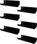 6 Pack Black Floating Shelves,15 Inch Acrylic Shelves Floating Bookshelf,Acrylic Shelf, Invisible Picture Ledge Wall Mounted Shelves, Display Shelves by Sooyee