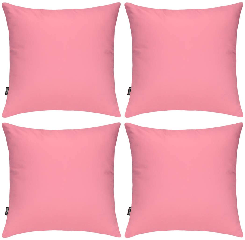 6 Pack Decorative 100% Cotton Pillow Covers 18X18 Inch Square Cushion Cover Solid Throw Pillowcase for Home Bed Sofa (Red, 6 Pack-18" X 18"/45X45Cm) Home & Garden > Decor > Chair & Sofa Cushions Coddsmz Dark Pink 4 Pack-18" x 18"/45x45cm 