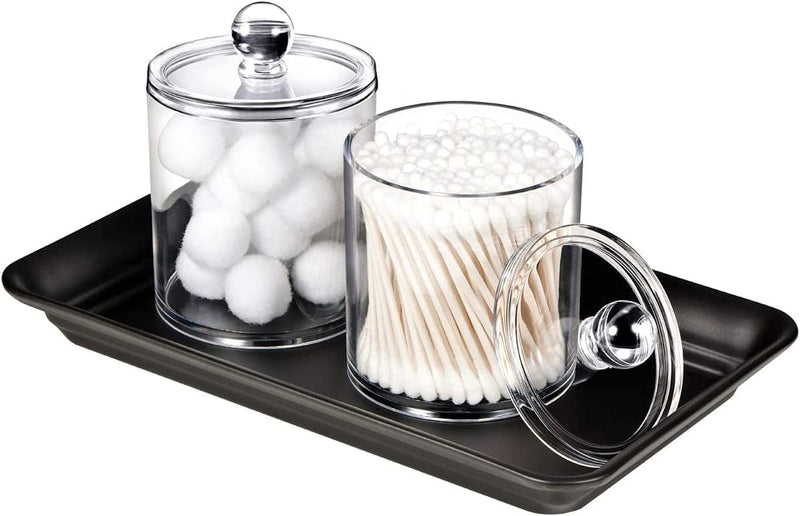 6 Pack of 12 Oz. Qtip Dispenser Apothecary Jars Bathroom with Labels - Qtip Holder Storage Canister Clear Plastic Acrylic Jar for Cotton Ball,Cotton Swab,Cotton Rounds,Floss Picks, Hair Clips (Clear) Home & Garden > Household Supplies > Storage & Organization SheeChung   