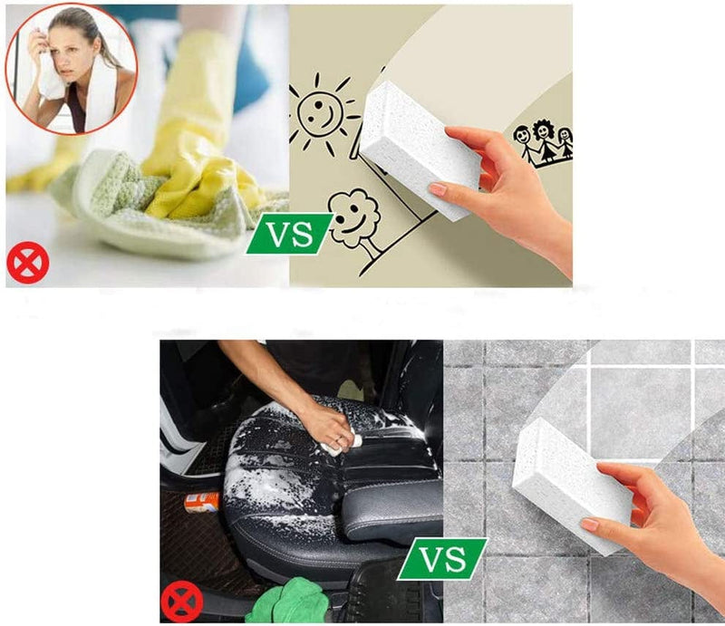 6 Pack Sponges Cleaning Eraser Sponge Foam Pads,Multi-Functional Household Cleaning Kitchen Dish Sponge for Furniture,Bathroom,Bathtub, Sink,Floor, Baseboard, Wall Cleaner (6PCS White, One Size)