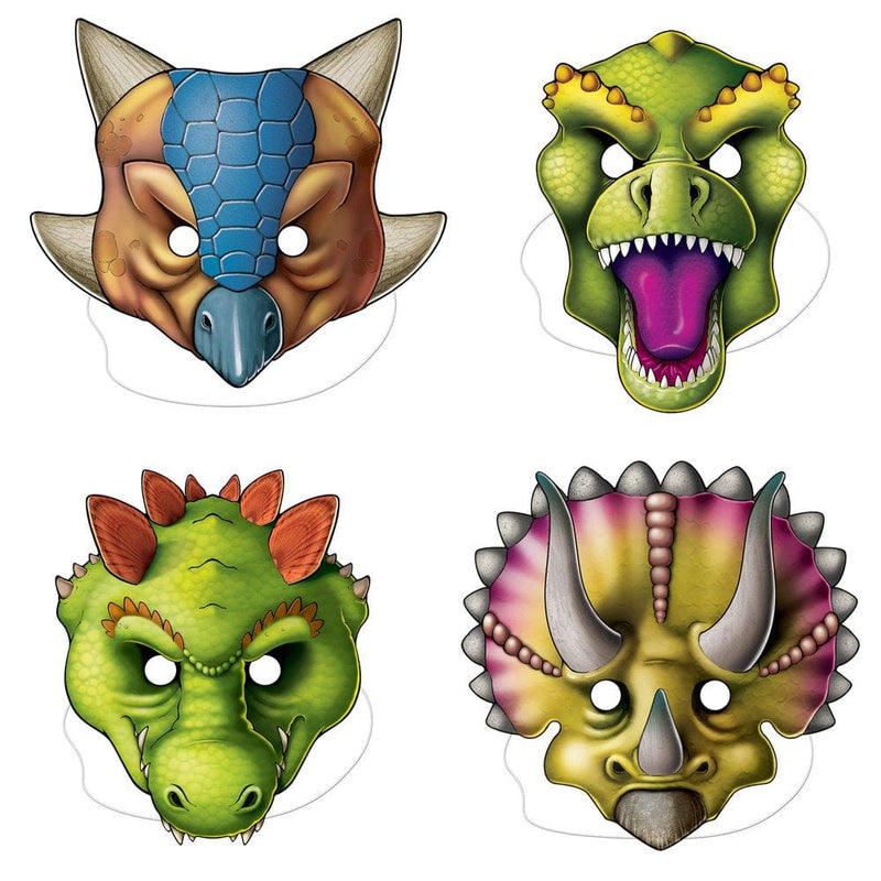 6 Packages - Dinosaur Masks (4/Package) by Beistle Party Supplies Apparel & Accessories > Costumes & Accessories > Masks The Beistle Company   