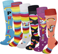 6 Pairs Women's Fancy Design Multi Colorful Patterned Knee High Socks Home & Garden > Decor > Seasonal & Holiday Decorations& Garden > Decor > Seasonal & Holiday Decorations SUMONA Lgbt Pride  