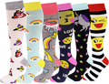 6 Pairs Women's Fancy Design Multi Colorful Patterned Knee High Socks Home & Garden > Decor > Seasonal & Holiday Decorations& Garden > Decor > Seasonal & Holiday Decorations SUMONA Emoji  