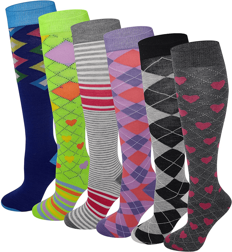 6 Pairs Women's Fancy Design Multi Colorful Patterned Knee High Socks Home & Garden > Decor > Seasonal & Holiday Decorations& Garden > Decor > Seasonal & Holiday Decorations SUMONA Assorted Classic Design  