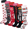 6 Pairs Women's Fancy Design Multi Colorful Patterned Knee High Socks Home & Garden > Decor > Seasonal & Holiday Decorations& Garden > Decor > Seasonal & Holiday Decorations SUMONA Valentines Day  