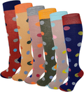 6 Pairs Women's Fancy Design Multi Colorful Patterned Knee High Socks Home & Garden > Decor > Seasonal & Holiday Decorations& Garden > Decor > Seasonal & Holiday Decorations SUMONA New Polka Dot  