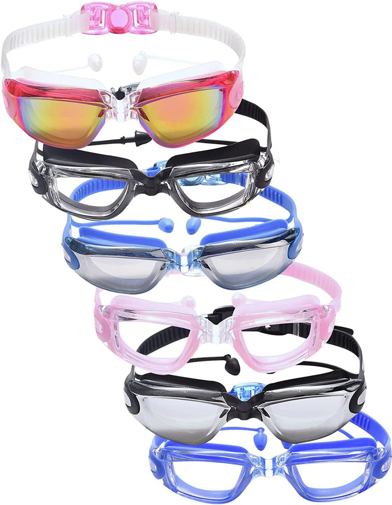 6 Pcs Swim Goggles Swimming Adult Pool Toys for Adults and Family for Women Man Youth Sporting Goods > Outdoor Recreation > Boating & Water Sports > Swimming > Swim Goggles & Masks DujiaBana   
