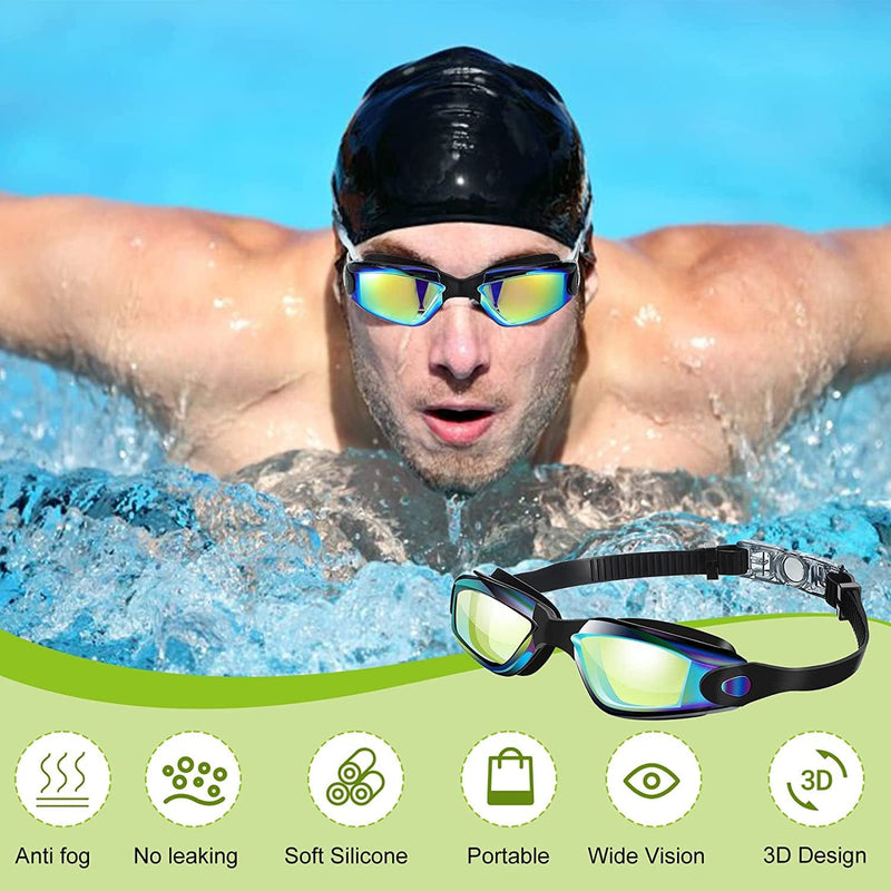 6 Pcs Swim Goggles Swimming Equipment Swimming Goggles Sport Swimming Goggles for Women Men Adult Youth Sporting Goods > Outdoor Recreation > Boating & Water Sports > Swimming > Swim Goggles & Masks Flutesan   