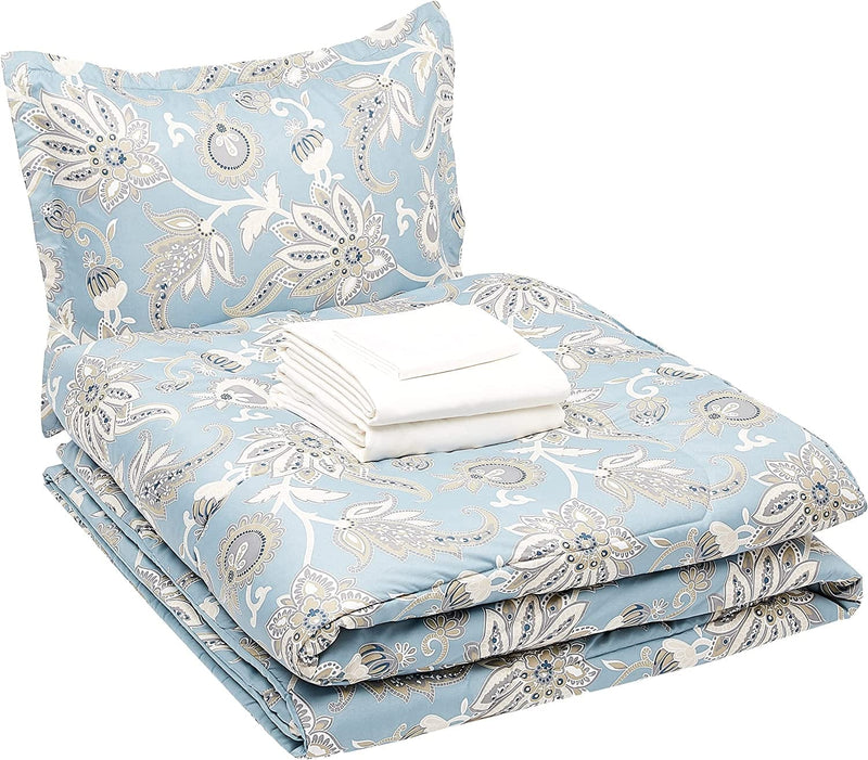6-Piece Ultra-Soft Microfiber Bed-In-A-Bag Comforter Bedding Set - Twin/Twin XL, Sea Foam Jacobean Home & Garden > Linens & Bedding > Bedding KOL DEALS   