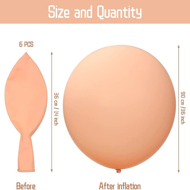 6 Pieces 36 Inch Blush Balloons Macaron Orange Balloons Giant Blush round Balloons Thick Latex Balloons for Weddings Baby Shower Outdoor Events Birthday Party Decoration Supplies Arts & Entertainment > Party & Celebration > Party Supplies Home Décor   