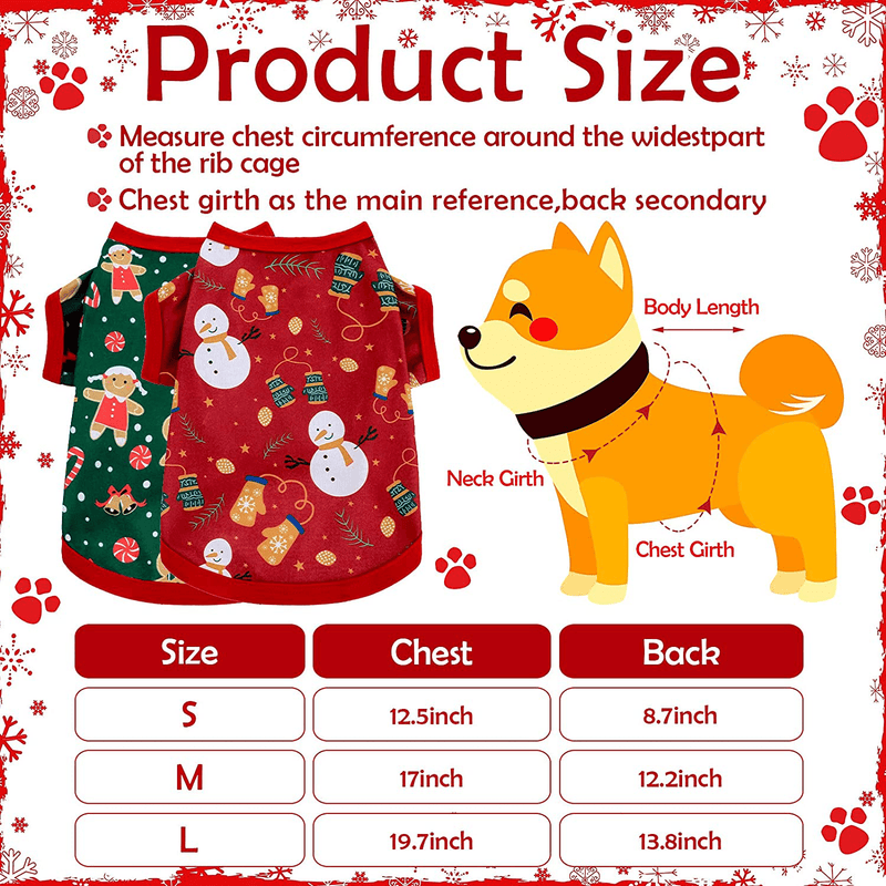 6 Pieces Christmas Dog Clothes Pet Shirts Breathable Puppy Vest Printed Christmas Snowman Reindeer Santa Claus Dog Shirts for Soft Outfit Dogs and Cats Animals & Pet Supplies > Pet Supplies > Dog Supplies > Dog Apparel Saintrygo   