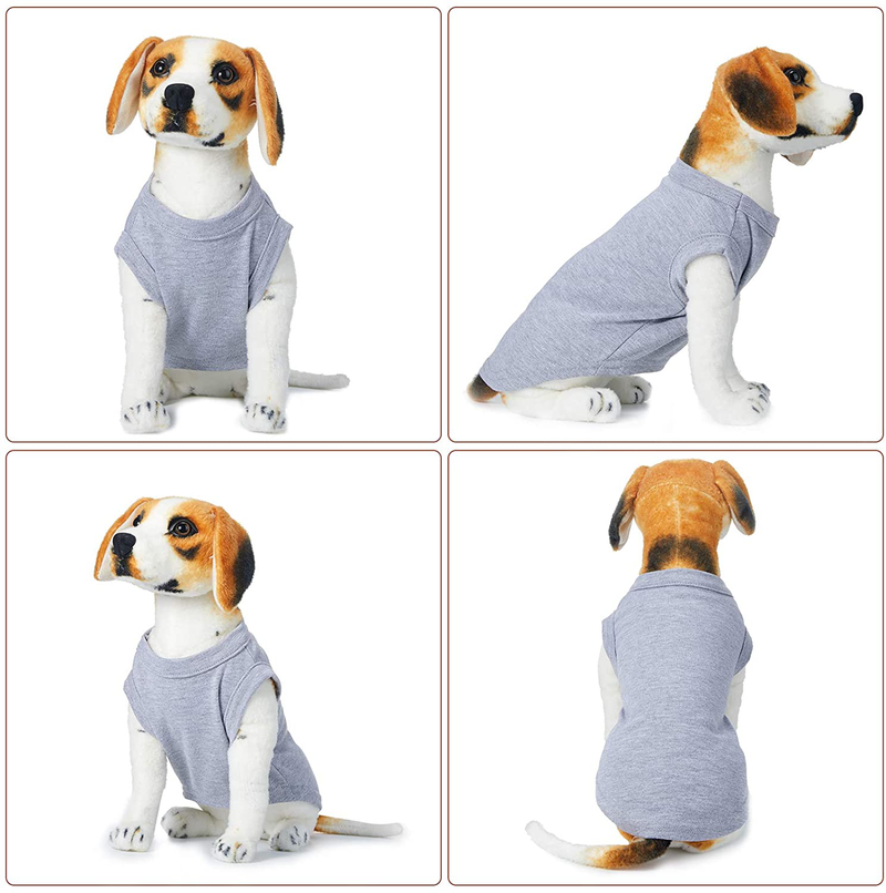 6 Pieces Dog Blank Shirt Dog T-Shirts Basic Pet Vest Clothes Soft and Breathable Pet Apparel for Small Medium Dogs Cats (Black, Purple, Green, Gray, Coffee, Navy, M) Animals & Pet Supplies > Pet Supplies > Cat Supplies > Cat Apparel Geyoga   