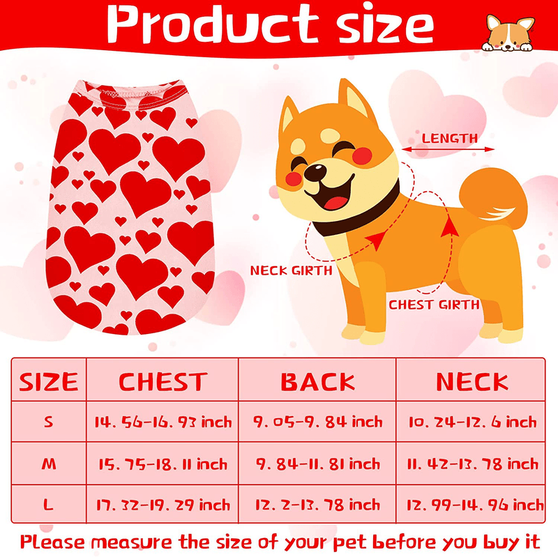 6 Pieces Holiday Dog Shirt Valentine'S Day Dog Apparel Puppy Dog Cute T-Shirt Clothes Breathable Pet Apparel for Dog Valentine'S Day Irish Independence Day Animals & Pet Supplies > Pet Supplies > Dog Supplies > Dog Apparel Xuniea   