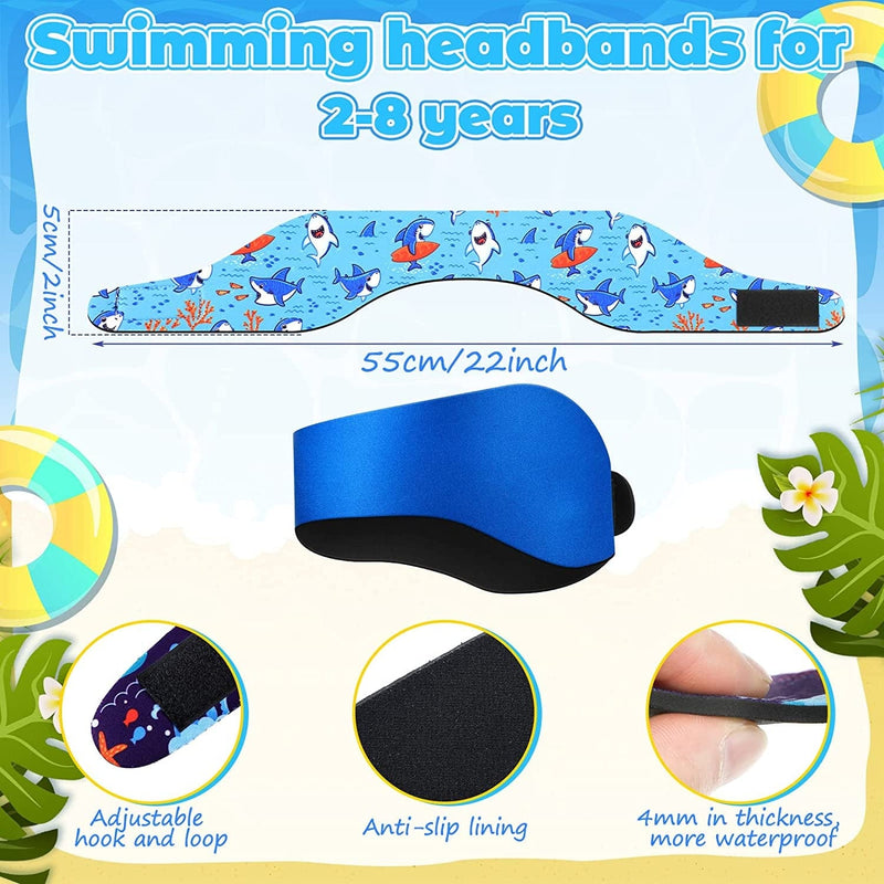 6 Pieces Kids Swimming Headbands Swim Ear Bands for Swimming Kids Swimmer'S Headband Secure Earplugs for Boys Toddler Sporting Goods > Outdoor Recreation > Boating & Water Sports > Swimming Zhanmai   