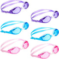 6 Pieces Swim Goggles with No Leaking for Adult Men Women Kids Triathlon Sporting Goods > Outdoor Recreation > Boating & Water Sports > Swimming > Swim Goggles & Masks Gejoy Pink, Lake Blue, Purple  