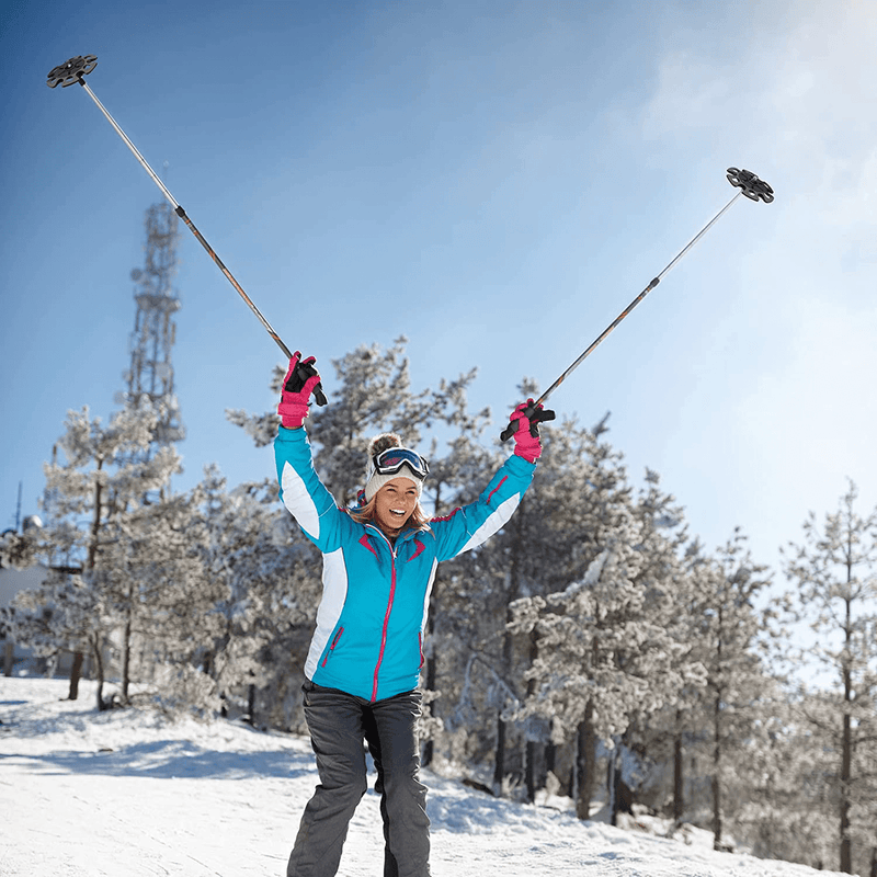 6 Pieces Trekking Pole Tips Snow Powder Walking Tips Sand Baskets Rubber Sticks Tips Hiking Pole Tips Black Walking Tips for Hiking Poles