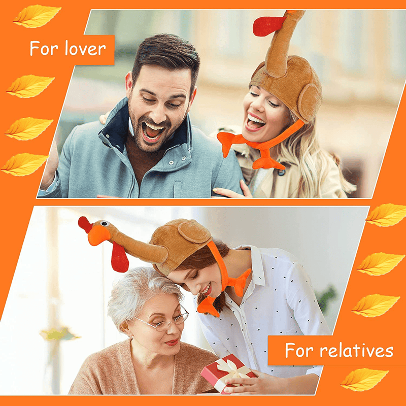 6 Pieces Turkey Hats Thanksgiving Christmas Turkey Hat Costume Plush Turkey Hat with Legs Holiday Fancy Dress Accessory Trot Accessory Toy for Teenagers Women and Man Orange Home & Garden > Decor > Seasonal & Holiday Decorations& Garden > Decor > Seasonal & Holiday Decorations SATINIOR   