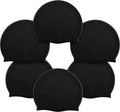6 Pieces Unisex Adult Silicone Swim Cap Waterproof Swimming Hat Durable Non-Slip Swimming Pool Cap Elastic Swimming Cap for Long and Short Hair Sporting Goods > Outdoor Recreation > Boating & Water Sports > Swimming > Swim Caps Syhood Black  