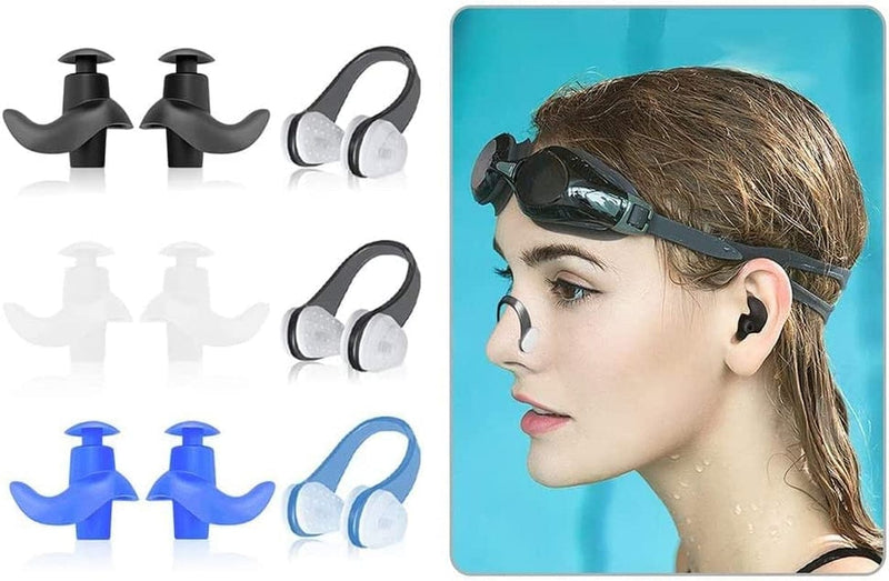 6 Sets Waterproof Swimming Ear Plugs with Nose Clip, Reusable Silicone Swimming Ear Plugs for Swimmers and Showering Snorkeling Surfing and Other Water Sports, Suitable for Kids and Adults(6 Colours) Sporting Goods > Outdoor Recreation > Boating & Water Sports > Swimming Aoyinfe   