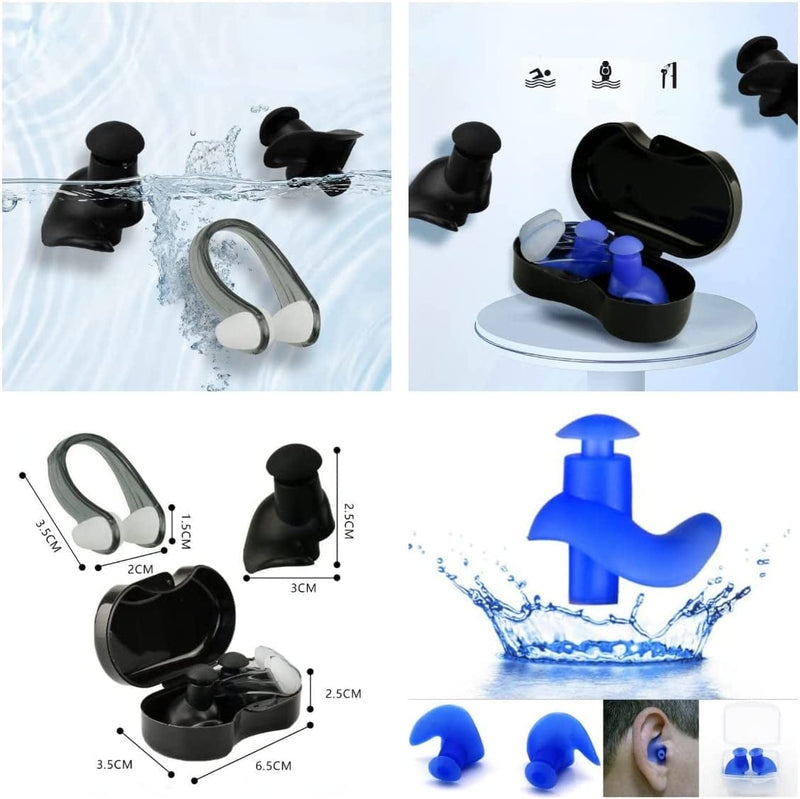 6 Sets Waterproof Swimming Ear Plugs with Nose Clip, Reusable Silicone Swimming Ear Plugs for Swimmers and Showering Snorkeling Surfing and Other Water Sports, Suitable for Kids and Adults(6 Colours) Sporting Goods > Outdoor Recreation > Boating & Water Sports > Swimming Aoyinfe   