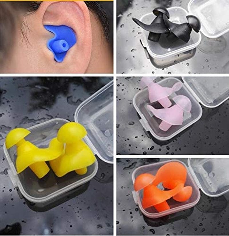 6 Sets Waterproof Swimming Earplugs Orange Reusable Silicone Ear Plugs for Adult Swimming Bathing Showering Sleeping Sporting Goods > Outdoor Recreation > Boating & Water Sports > Swimming tooloflife   