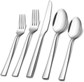 60-Piece Silverware Set, E-far Stainless Steel Flatware Set Service for 12, Tableware Cutlery Set for Home Restaurant Party, Dinner Forks/Spoons/Knives, Square Edge & Mirror Polished, Dishwasher Safe Home & Garden > Kitchen & Dining > Tableware > Flatware > Flatware Sets E-far Silver 60 Pieces 