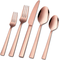 60-Piece Silverware Set, E-far Stainless Steel Flatware Set Service for 12, Tableware Cutlery Set for Home Restaurant Party, Dinner Forks/Spoons/Knives, Square Edge & Mirror Polished, Dishwasher Safe Home & Garden > Kitchen & Dining > Tableware > Flatware > Flatware Sets E-far Copper 40 Pieces 