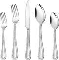 60-Piece Silverware Set, HaWare Stainless Steel Flatware Service for 12, Pearled Edge Tableware Cutlery Include Knife/Fork/Spoon, Beading Eating Utensil for Home, Mirror Polished, Dishwasher Safe Home & Garden > Kitchen & Dining > Tableware > Flatware > Flatware Sets HaWare Silver 30 