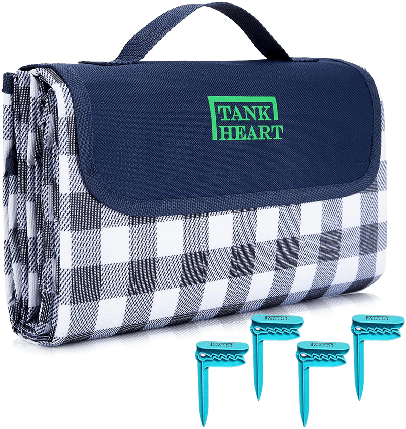 60”x80” Camping Outdoor Picnic Blanket Waterproof Sand Proof dampproof Scratchproof Foldable Washable mat, Sand Free Beach Blankets Oversized (Blue) Home & Garden > Lawn & Garden > Outdoor Living > Outdoor Blankets > Picnic Blankets TANK HEART Blue  