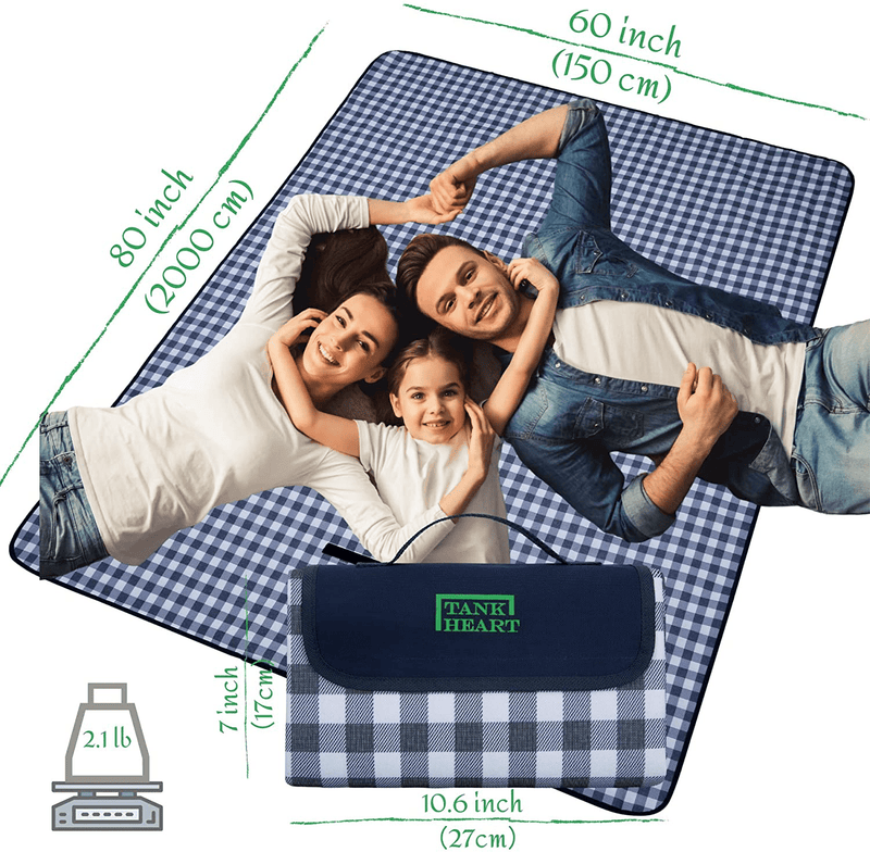 60”x80” Camping Outdoor Picnic Blanket Waterproof Sand Proof dampproof Scratchproof Foldable Washable mat, Sand Free Beach Blankets Oversized (Blue) Home & Garden > Lawn & Garden > Outdoor Living > Outdoor Blankets > Picnic Blankets TANK HEART   