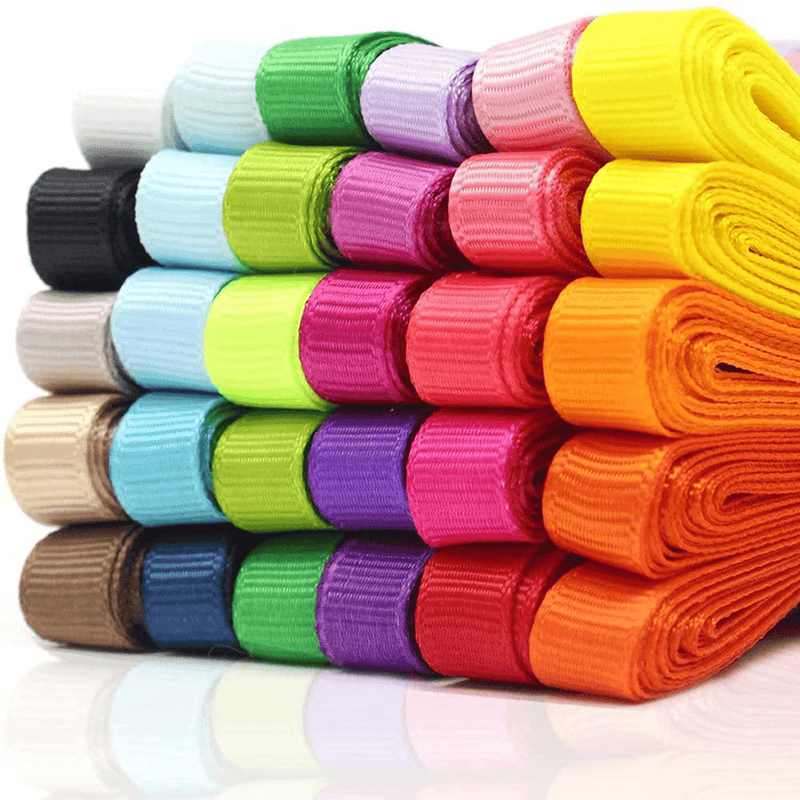 60 Yards Fabric Ribbons for Crafts, 3/8 Inches 30 Colors, Boutique Hair Ribbons, for Gifts Wrapping, DIY Bow Hair Accessories, Graduate Party Arts & Entertainment > Hobbies & Creative Arts > Arts & Crafts > Art & Crafting Materials > Embellishments & Trims > Ribbons & Trim YGEOMER Default Title  