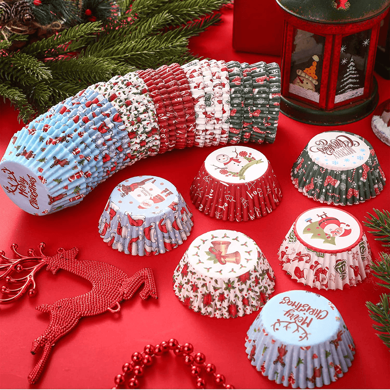600 Pieces Christmas Cupcake Wrappers, Santa Claus Cupcake Liners, Snowman Cupcake Cups, Xmas Colorful Paper Baking Cups for Cake Candy Make Baking Supplies, 6 Styles (Santa Styles) Home & Garden > Decor > Seasonal & Holiday Decorations& Garden > Decor > Seasonal & Holiday Decorations CHENGU   