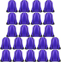 FEPITO 22 Pack Drawstring Bags String Backpack Bulk School Backpack Bag Sack Cinch Bag Sport Bags for Gym Traveling (Red) Home & Garden > Household Supplies > Storage & Organization FEPITO Blue  