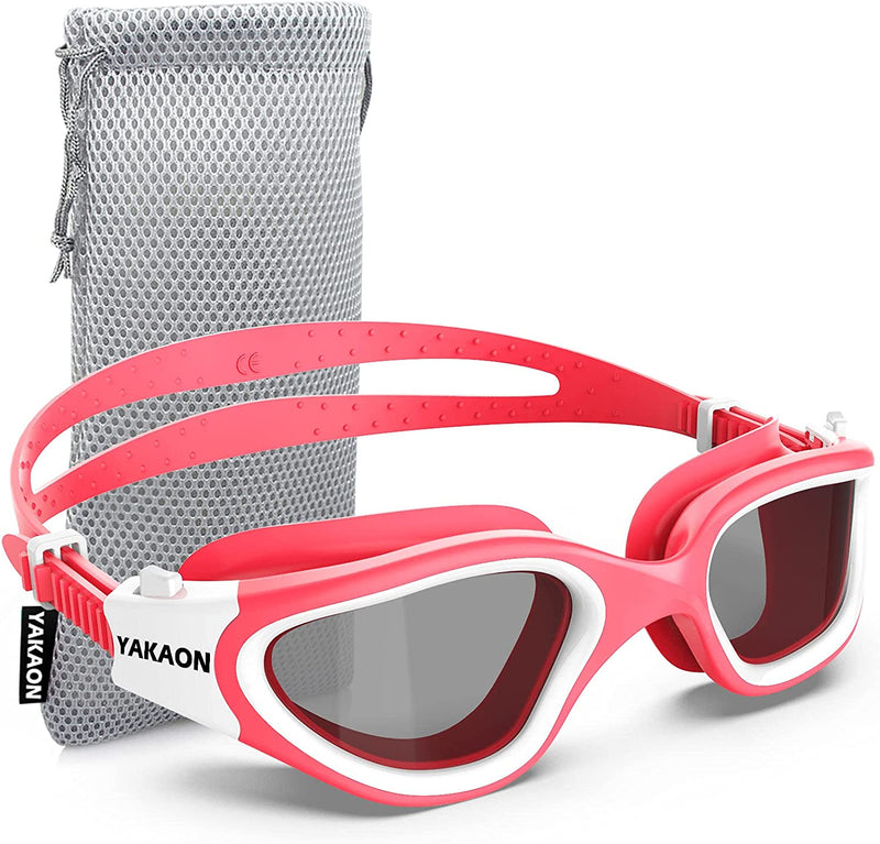Swim Goggles, YAKAON Polarized Anti-Fog Swimming Goggles for Adult Men Women Sporting Goods > Outdoor Recreation > Boating & Water Sports > Swimming > Swim Goggles & Masks YAKAON A3-polarized Smoke - Pink Frame  