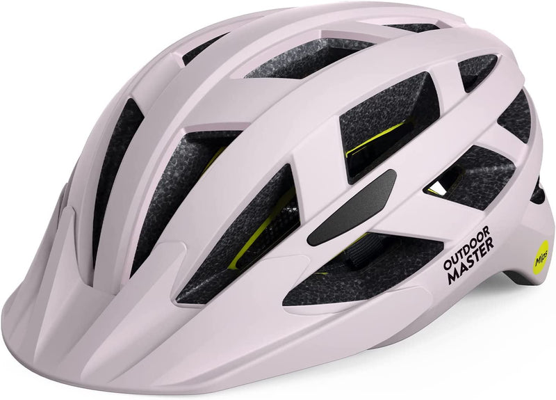 Outdoormaster Gem Recreational MIPS Cycling Helmet - Two Removable Liners & Ventilation in Multi-Environment - Bike Helmet in Mountain, Motorway for Youth & Adult Sporting Goods > Outdoor Recreation > Cycling > Cycling Apparel & Accessories > Bicycle Helmets OutdoorMaster Misty Sakura Medium 