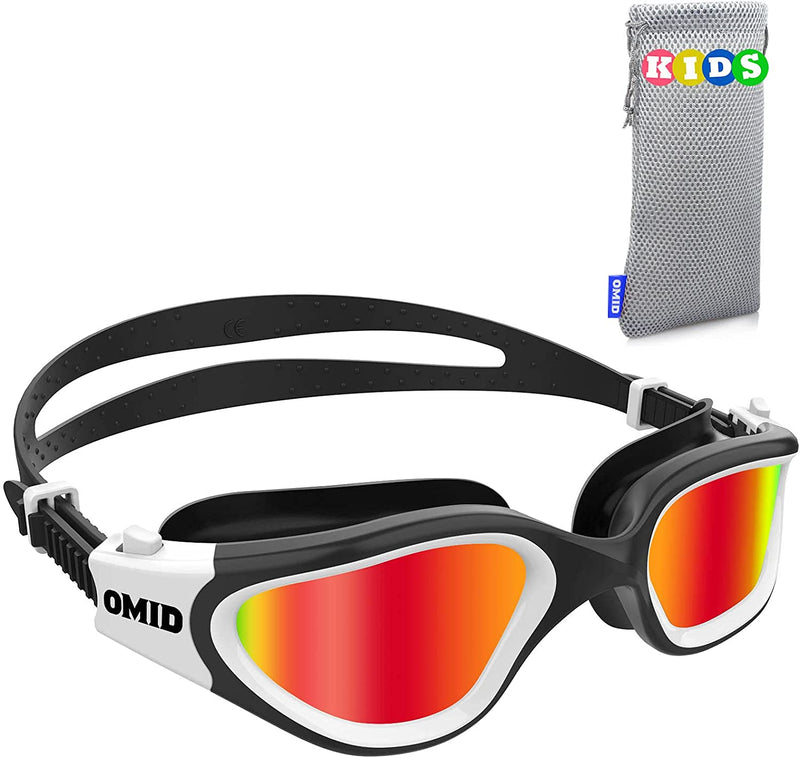 Kids Swim Goggles, OMID Comfortable Polarized Anti-Fog Swimming Goggles Age 6-14 Sporting Goods > Outdoor Recreation > Boating & Water Sports > Swimming > Swim Goggles & Masks OMID Polarized Red - White Frame  