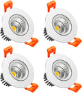 Lightingwill 2Inch LED Dimmable Downlight, 3W COB Recessed Ceiling Light, Warm White 3000K-3500K, CRI80, 25W 220LM Halogen Bulbs Equivalent, White (4 Pack) Home & Garden > Lighting > Flood & Spot Lights LightingWill Warm White 4 Pack 