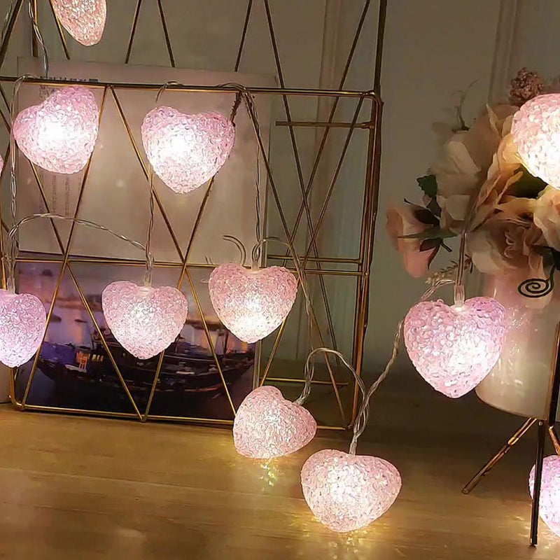 Jovati Valentine'S Day Led Lights Heart Mini String Lights - 5 FT 10 LED Battery Operated Mini Valentines Day Decor Fairy Lights for Outdoor Indoor Bedroom Patio Wedding Decoration Home & Garden > Decor > Seasonal & Holiday Decorations Jovati   