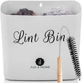 Magnetic Lint Bin for Laundry Room | Farmhouse Retro Magnetic Lint Bin for Laundry Room Storage Decor - Lint Container Space Saving Washer and Dryer Trash Can Solution Wall Mount (Off-White) Home & Garden > Household Supplies > Storage & Organization A.J.A. & MORE Grey + Brush  