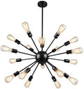 Mirrea Vintage Metal Large Dimmable Sputnik Chandelier with 18 Lights (Brushed Brass) Home & Garden > Lighting > Lighting Fixtures > Chandeliers mirrea home Black  