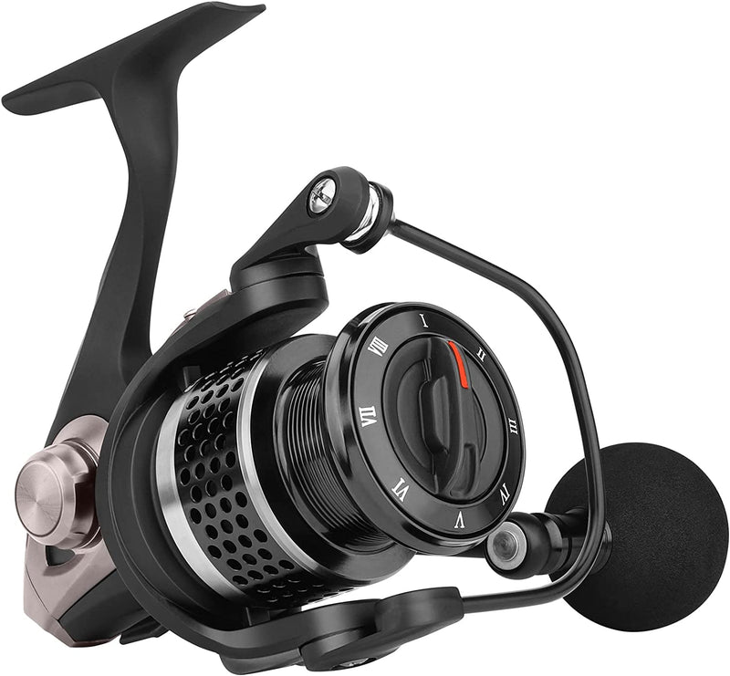 TRUSCEND Spinning Reel, Aviation Metal Materials Body, Industrial Durable-Strength, High Speed & Stability, Ultra-Light & Powerful, Smoother & Durable, Saltwater & Freshwater Sporting Goods > Outdoor Recreation > Fishing > Fishing Reels TRUSCEND A4--5000-Black  