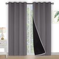 Kinryb Halloween 100% Blackout Curtains Coffee 72 Inche Length - Double Layer Grommet Drapes with Black Liner Privacy Protected Blackout Curtains for Bedroom Coffee 52W X 72L Set of 2 Home & Garden > Decor > Window Treatments > Curtains & Drapes Kinryb Grey W52" x L95" 