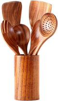 Kitchen Utensils Set,Nayahose Wooden Cooking Utensil Set Non-Stick Pan Kitchen Tool Wooden Cooking Spoons and Spatulas Wooden Spoons for Cooking Salad Fork Home & Garden > Kitchen & Dining > Kitchen Tools & Utensils UBae set of 7  