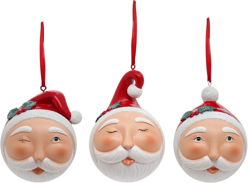 HGTV Home Collection 3 Whimsical Santa Ornaments, 4In  National Tree Company   