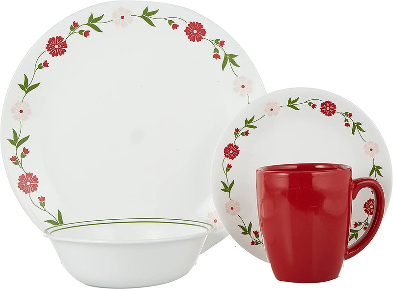Corelle Contours 16-Piece Dinnerware Set, Spring Pink, Service for 4 Home & Garden > Kitchen & Dining > Tableware > Dinnerware World Kitchen (PA)   