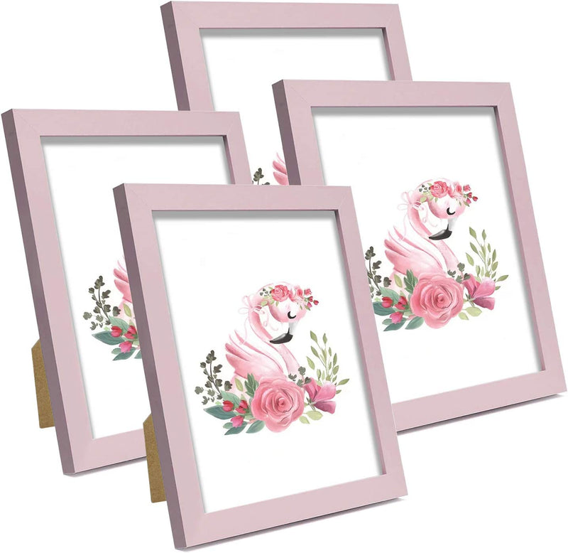 NUOLAN 5X7 Picture Frame Rustic Gray Wood Pattern Art Photo Frames 6 Packs for Wall or Tabletop Display (NL-PF5X7-RG) Home & Garden > Decor > Picture Frames NUOLAN Pink 8x10 