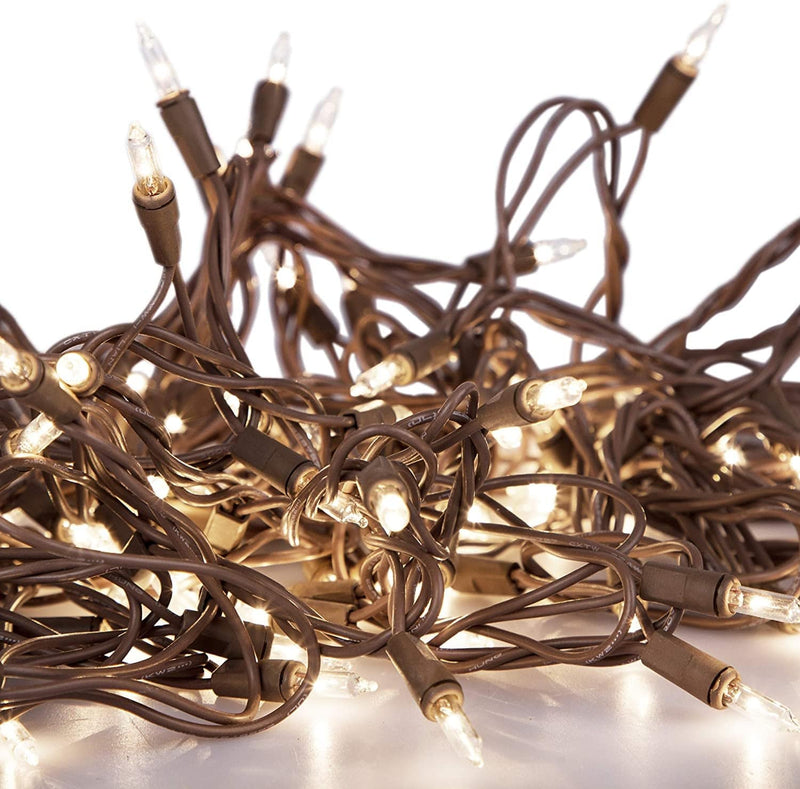 612 Vermont 100 Clear Mini Christmas String Lights on Brown Wire Cord, UL Approved for Indoor / Outdoor Use, 18 Foot of Lighted Length, 20 Foot of Total Length Home & Garden > Lighting > Light Ropes & Strings 612 Vermont   